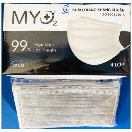 Khẩu Trang Y Tế 4 Lớp MY02, Nguyên Hộp 50 Cái