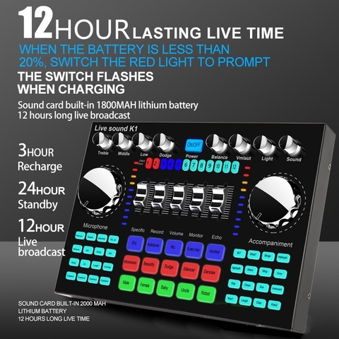 Bộ Sound Card K1 Livestream Loại Tốt