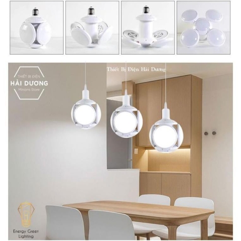 Bóng Đèn Led 40W 4 Cánh Kiểu Dáng Quả Bóng, Đuôi E27 Siêu Sáng, Siêu Tiết Kiệm Điện