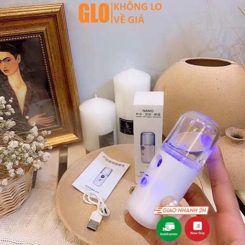 Máy Phun Sương Xông Hơi Mặt NaNo Mini Cầm Tay Hỗ Trợ Dưỡng Da Cấp Nước Tối Đa