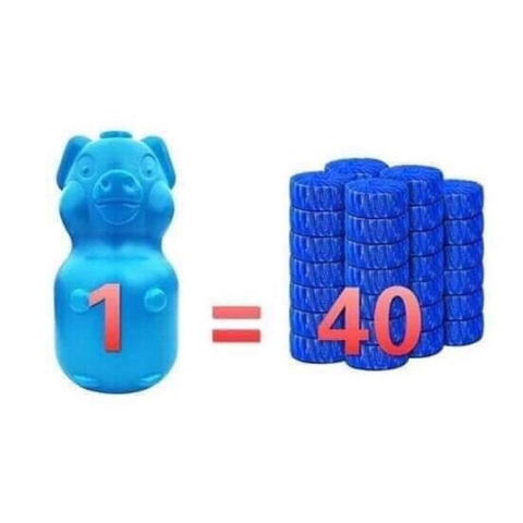 Chai Tẩy Bồn Cầu Loại Mới Hình Con Heo - 1 Chai Thay Thế Cho 40 Viên Tẩy
