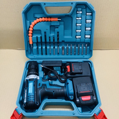 Bộ Máy Khoan Pin Bắt Vít Makita 36V 3 Chức Năng Kèm 2 Pin, Đầy Đủ 24 Phụ Kiện Đồ Nghề