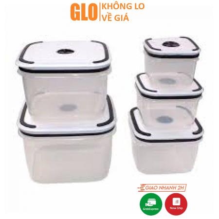 Set Combo 5 Hộp Nhựa Vuông Đựng Thực Phẩm