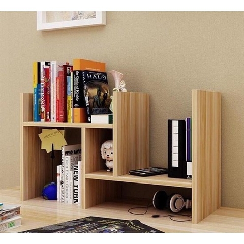 Kệ Sách Gỗ Mini Lắp Ghép Để Bàn Học
