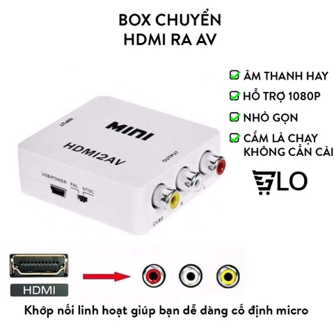 Box Chuyển Hdmi Ra Av Mini, Bộ Adapter Chuyển Đổi HDMI Sang AV