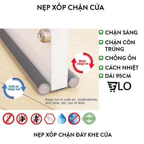 Nẹp Mút Xốp Sỉ 95cm Chặn Đáy Khe Cửa, Gió Mùa, Cách Nhiệt, Cách Âm, Ngăn Côn Trùng, Chống Kẹt Tay Chân Bé