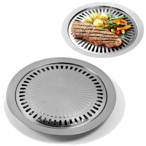 Vỉ Nướng Thịt Inox, Khay Dùng Được Cho Bếp Hồng Ngoại, Bếp Than, Bếp Ga