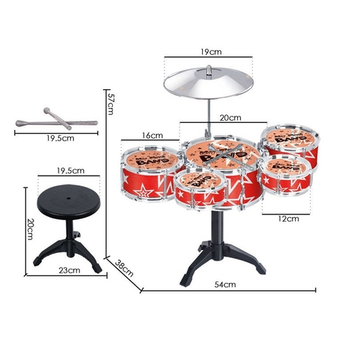 Bộ Trống Jazz Drum 5 Trống Có Ghế Cho Bé