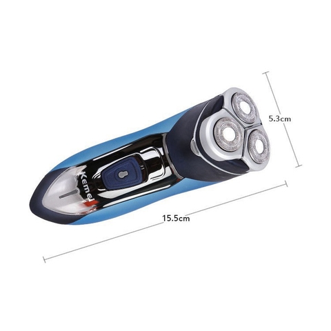 Máy Cạo Râu KEMEI KM-7390 3 Lưỡi Tròn Chống Nước Cao Cấp