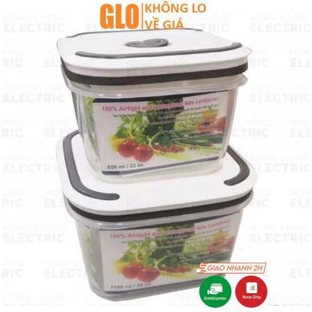 Set Combo 5 Hộp Nhựa Vuông Đựng Thực Phẩm