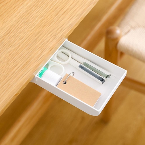 Hộc Ngăn Kéo Bàn Mini Có Keo Dán Để Văn Phòng Phẩm, Lưu Trữ Đồ Tiện Ích