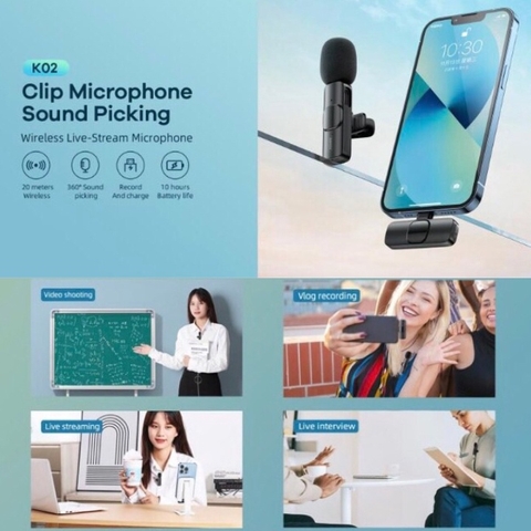 Micro Không Dây Cài Áo Hỗ Trợ Livestream Cho Thiết Bị Cổng Usb Type C Remax K02
