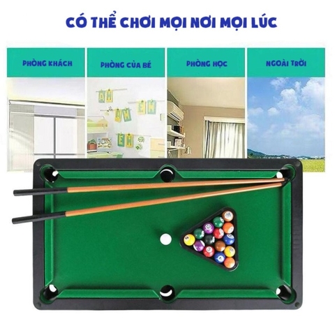 Bộ Bàn Bi Da 6 Lỗ Vuông Lớn 50x37x10cm