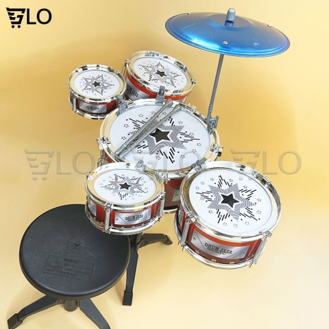 Bộ Trống Jazz Drum 5 Trống Có Ghế Cho Bé