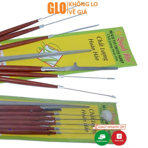 Bộ Dụng Cụ Lấy Ráy Tai 7 Món Cán Gỗ Tiện Dụng