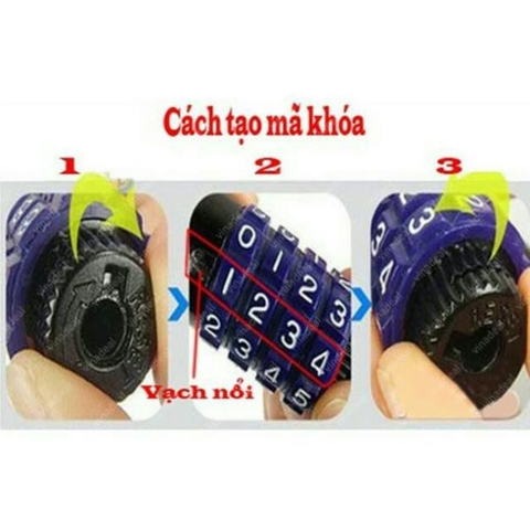 Khóa Xe Đạp 5 Số Dây Cáp Đổi Mã Dài 1.2m