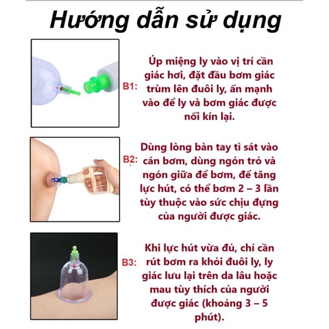 Bộ Dụng Cụ Giác Hơi Chân Không 12 Món Không Dùng Lửa An Toàn, Tiện Lợi