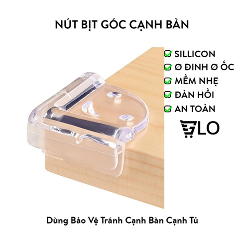 Miếng Bịt Góc Bàn Silicon An Toàn Cho Bé, Bọc Góc Bàn Vuông, Cạnh Bàn Tránh Va Đập