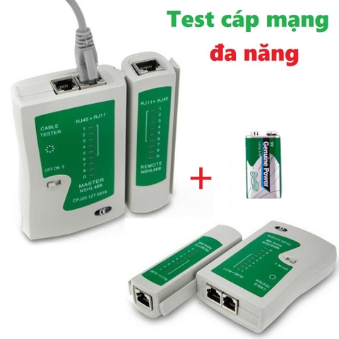 Hộp Test Cáp Mạng Đa Năng Rj11/Rj45 Tặng Kèm Pin 9V