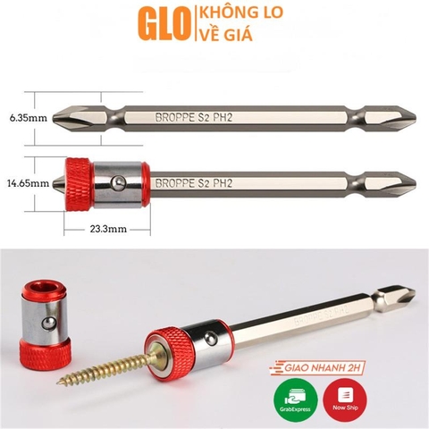 Bộ 2 Đầu PH2 Vòng Nam Châm Trợ Lực Gắn Mũi Bắt Vít Siêu Hít, Giúp Tăng Từ Tính Tiêu Chuẩn Châu Âu