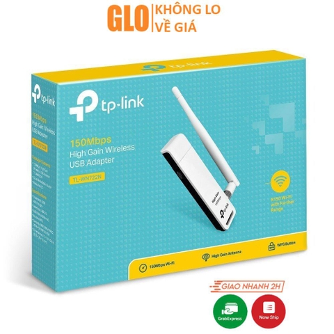 Usb Wireless Tplink WN 722N - Chuẩn N, 1 Anten (Hàng Chính Hãng), Thu Wifi Cực Mạnh