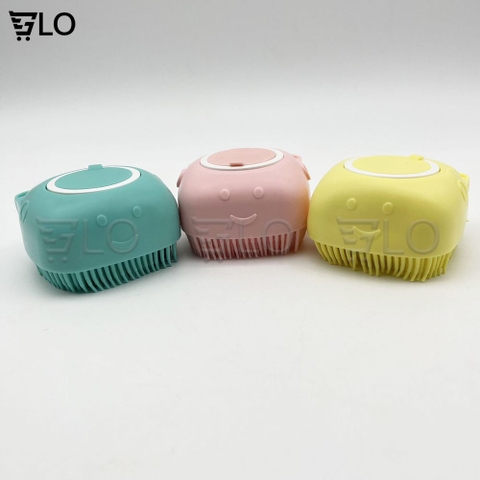 Bông Tắm Bóp Silicon Có Ngăn Đựng Xà Bông Hình Vuông
