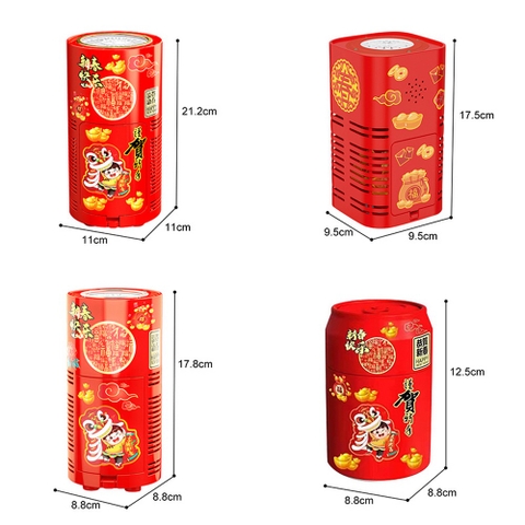 [Loại Lớn Kèm 6 Pin AA] Máy Thổi Bong Bóng Pháo Hoa 10 Lỗ Dung Tích 120ml Có Nhạc Và Đèn Trang Trí Chào Mừng Năm Mới