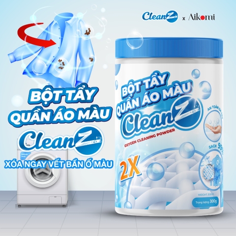 Bột Tẩy Quần Áo Màu CleanZ 300g Đánh Bay Vết Bẩn, Ố Màu Giúp Làm Sạch Quần Áo Như Mới