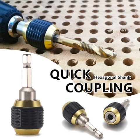 Đầu Chuyển Đổi, Tháo Lắp Nhanh Mũi Khoan Lục Giác 1/4inch 60mm, Đầu Nối Nhanh Mũi Máy Khoan Chất Liệu Thép Không Gỉ