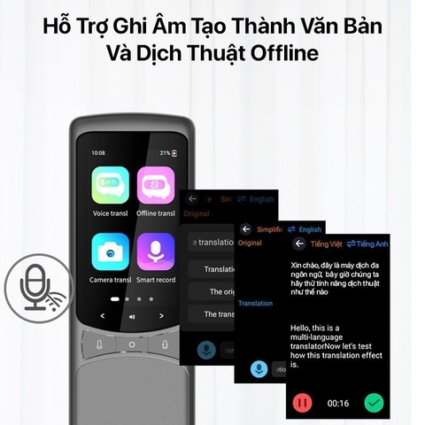 Máy Phiên Dịch Thông Minh Z3 4G Wifi, Dịch Trực Tuyến 137 Ngôn Ngữ, Dịch Giọng Nói, Dịch Ảnh, Ngoại Tuyến, Đàm Thoại AI