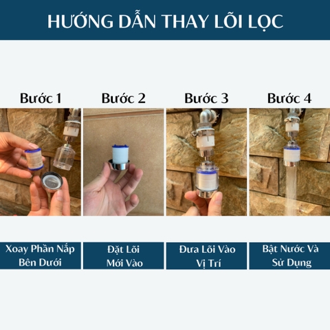Bộ Lọc Nước Trực Tiếp Tại Vòi BK, Đầu Vòi Đa Năng Xoay Được 360 Độ Điều Hướng Nước, Đầy Đủ Phụ Kiện