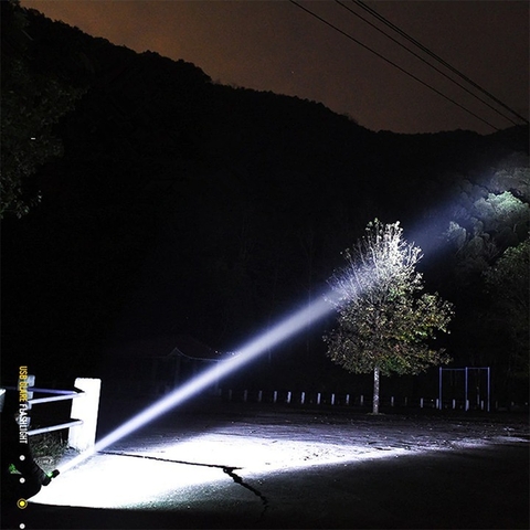 Đèn Pin Siêu Sáng Dùng Chip Led XHP70 Dùng 2 Pin 26650 Dung Lượng Cao, Có Led Báo Dung Lượng, Chống Thấm Nước Có Zoom