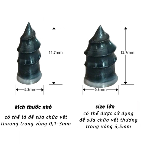 Hộp 10 vít vá lốp xe không săm cho ô tô xe máy xe tải không cần tháo lốp