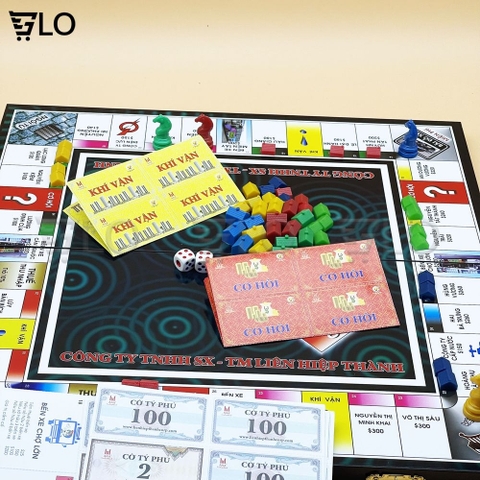 Cờ Tỷ Phú Bàn Nhựa Liên Hiệp Thành (Loại Lớn) - Bộ Cờ Tỉ Phú Monopoly Cao Cấp, Boardgame, Đồ Chơi Thông Minh Cho Bé