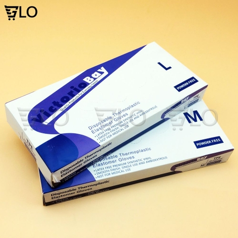 Hộp 100 Găng Tay Cao Su TPE Victoria Bay, Bao Tay Siêu Dai Dùng 1 Lần, Làm Bếp, Nấu Ăn, Ăn Đồ Nướng Bằng Tay Vệ Sinh
