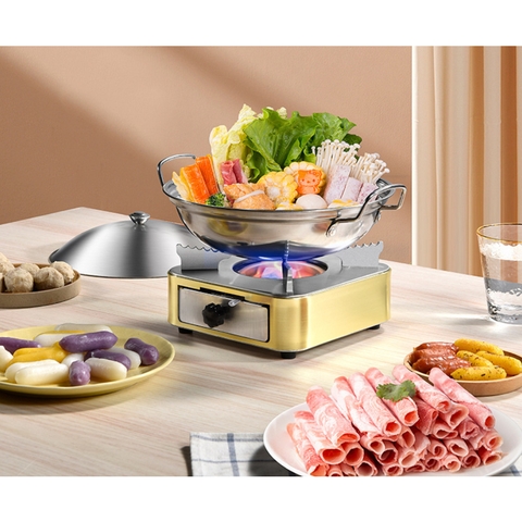 Bếp Cồn Chịu Nhiệt Inox 304, Bếp Mini Du Lịch, Thiết Kế Sang Trọng, Dễ Vệ Sinh, An Toàn Tuyệt Đối Cho Bàn Ăn