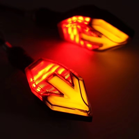 1 Cặp Đèn Led Xi Nhan Spirit Beast Hình Mũi Tên, Hiệu Ứng Dòng Chảy Độc Đáo Cho Mọi Loại Xe Máy