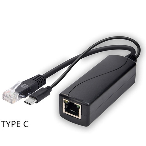 Tách Jack POE Splitter 48v ra 12v Cho Camera IP Cổng DC, Micro USB, Type C, Cặp Chuyển Nguồn POE Cho Camera IP