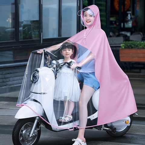 Áo Mưa Trong Suốt Cho Mẹ Và Bé, Áo Mưa Đi Xe Máy Cao Cấp, Hàng Nội Địa Trung