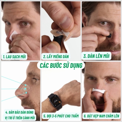 Kẹp Mũi Nam Châm OxyBreathing, Miếng Dán Nở Mũi, Mở Rộng Đường Thở Chất Lượng Cao Giúp Thông Mũi Giảm Ngáy, Ngủ Ngon