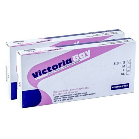 Hộp 100 Găng Tay Cao Su TPE Victoria Bay, Bao Tay Siêu Dai Dùng 1 Lần, Làm Bếp, Nấu Ăn, Ăn Đồ Nướng Bằng Tay Vệ Sinh