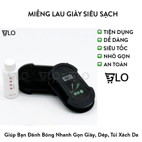 Miếng Lau Giày Siêu Sạch Kèm Xi, Mút Đánh Bóng Giày Dép, Dày Da, Đồ Da, Áo Ví, Da Túi Xách, Ghế Ô Tô