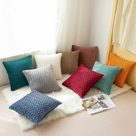 Gối tựa lưng sofa chất liệu nhung cao cấp đơn màu