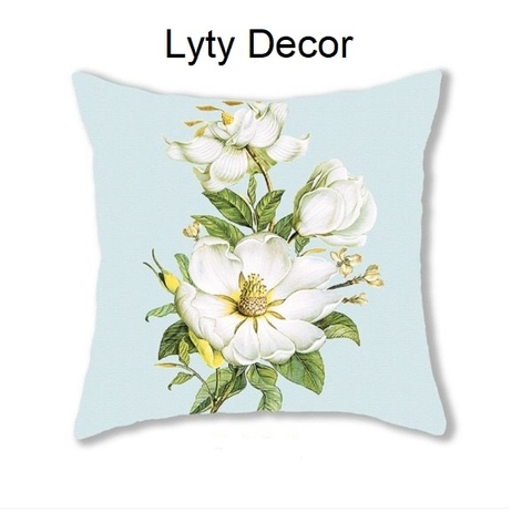 Gối tựa lưng sofa chất liệu vải thô cao cấp hình hoa