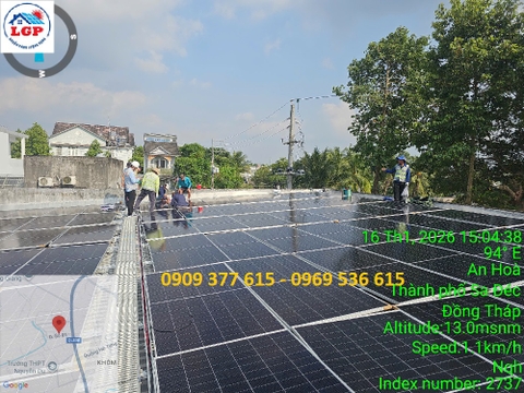Lê Gia Phát thi công dự án điện mặt trời áp mái nhà xưởng, tại Chả Cá Hạnh Hùng (Sadec, Đồng Tháp)