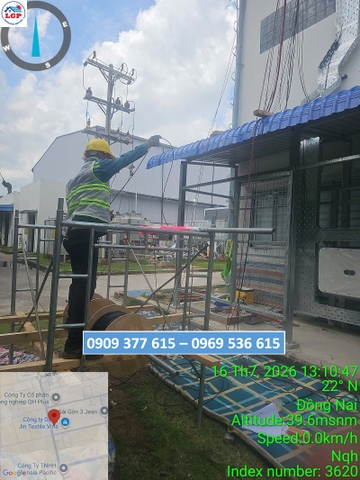 Đội ngũ Lê Gia Phát lắp đặt máng cáp và sắp xếp cáp DC đúng tiêu chuẩn kỹ thuật tại dự án Dong Jin