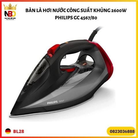 Bàn là hơi nước công suất khủng 2600w Philips GC 4567/80