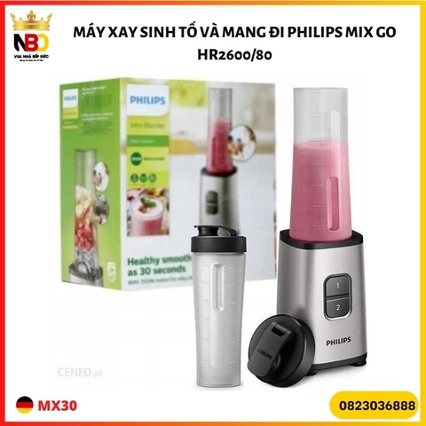 Máy xay sinh tố và mang đi Philips Mix go HR2600/80