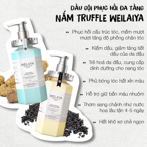 Bộ gội xả phục hồi đa tầng nấm Truffle Weilaiya