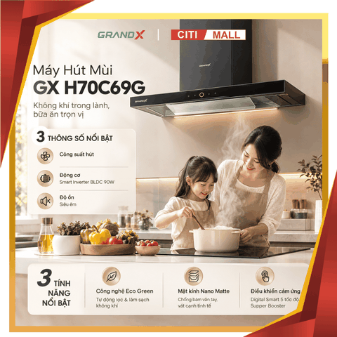 GrandX GX H70C69G - Hút mùi 2026